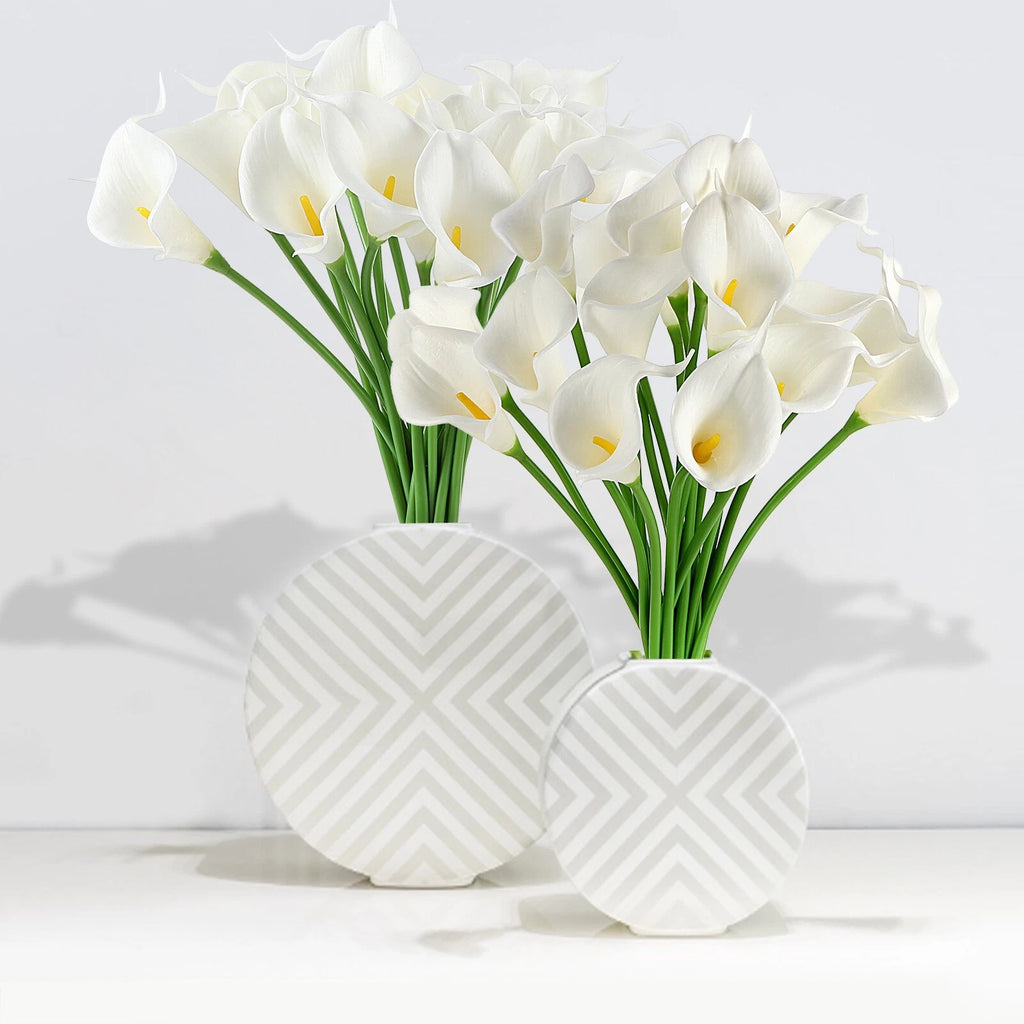10 Artificial Calla Lily Flowers Real Touch Latex Arrangement Bouquet