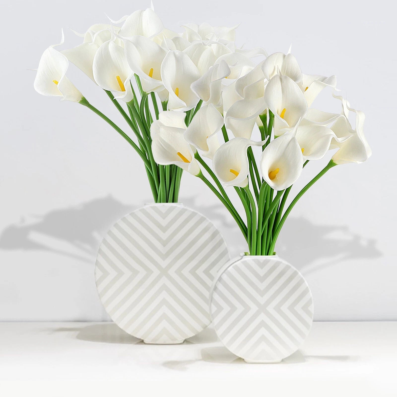 10 Artificial Calla Lily Flowers Real Touch Latex Arrangement Bouquet