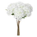 5 Pcs Artificial Silk Hydrangea Flowers 18'' Bouquet Arrangement White