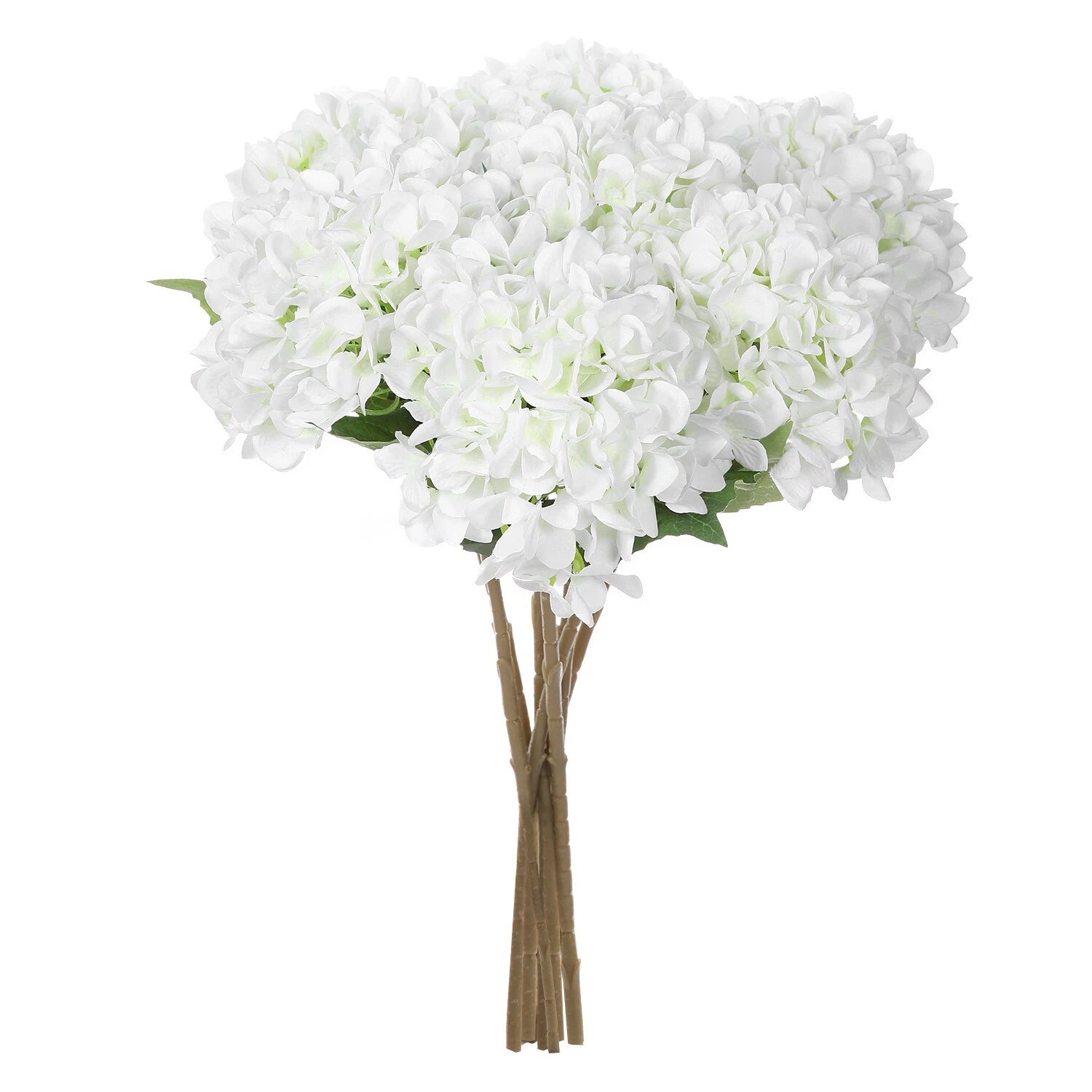 5 Pcs Artificial Silk Hydrangea Flowers 18'' Bouquet Arrangement White